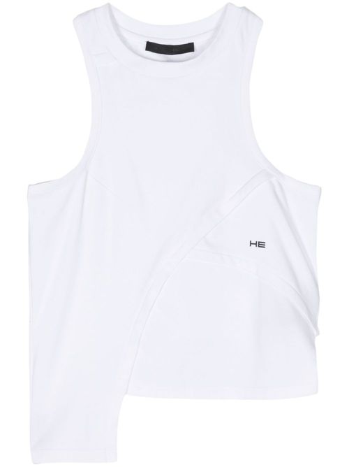 Layered cropped tank top - White