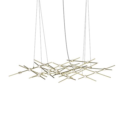 Satin Brass LED Lantern from the Constellation Collection