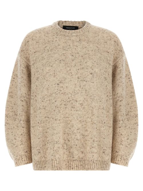 Melange Wool Blend Sweater — Beige