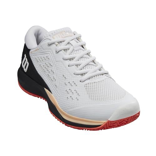 Wilson Rush Pro Ace Pickler Women's Pickleball Shoe, White/Black/Living Coral