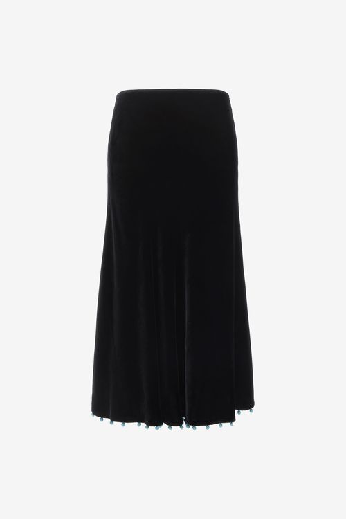 Beaded-trim High-waisted Skirt