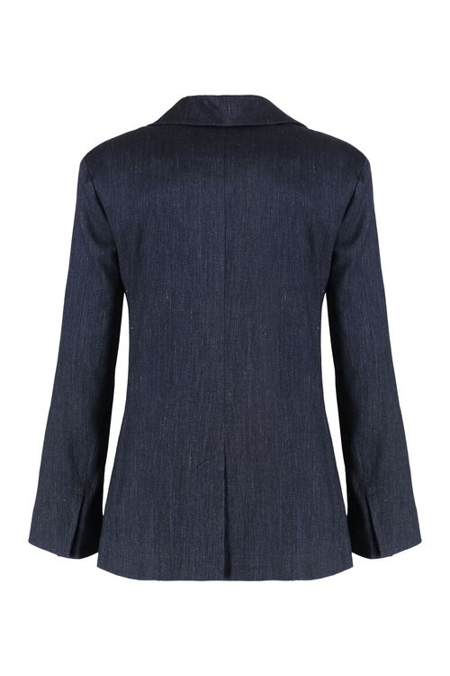 Derna Linen Blazer with Lapel Collar