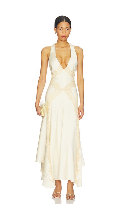 Lovers and Friends Zari Maxi Dress in Beige. XS. Also in
