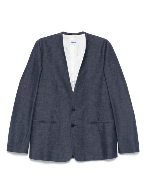 Grifoni chambray blazer - Blue