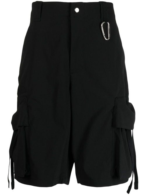 Front-fastening cargo shorts - Black