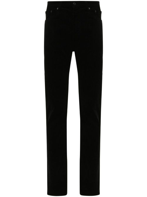 Corduroy tapered trousers - Black