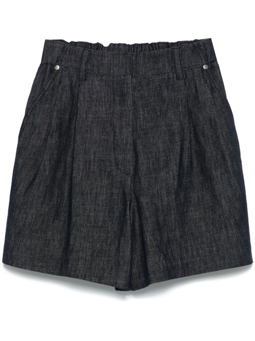Pleat-detail shorts - Blue