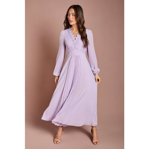 Coast Women's Pleat Detail Lace Trim Maxi Dress in Lilac
