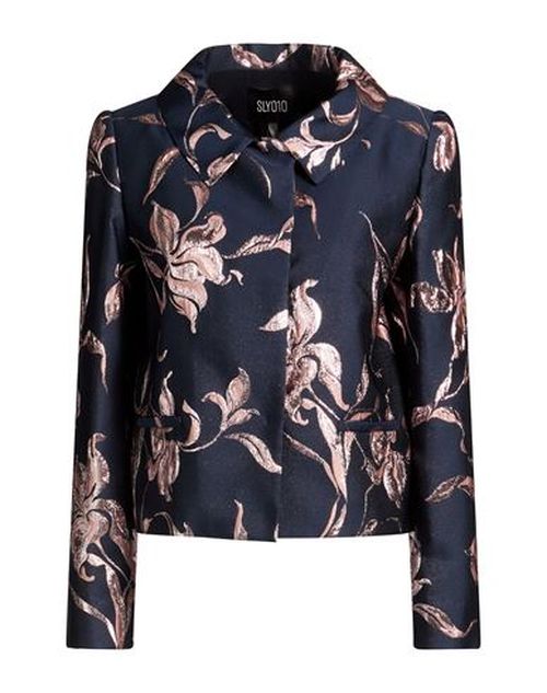Woman Jacket Navy Size 6 Polyester, Polyamide, Metallic Polyester