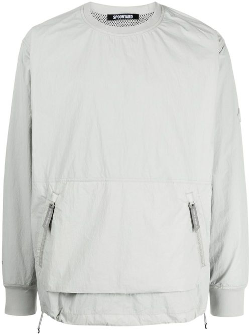 Zip-pocket crew-neck sweatshirt - Grey