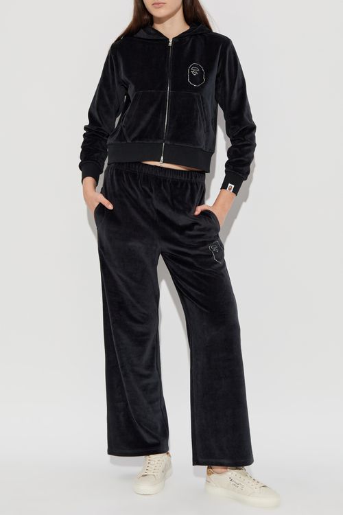 Velour Sweatpants, Women's, Black