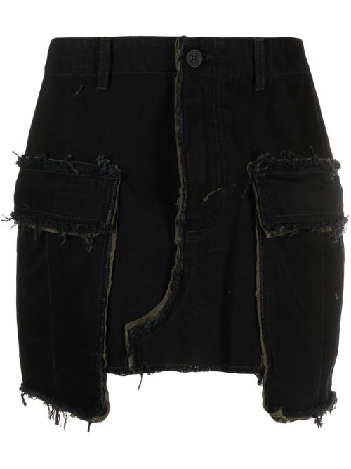 Rebuilt denim cargo skirt - Black