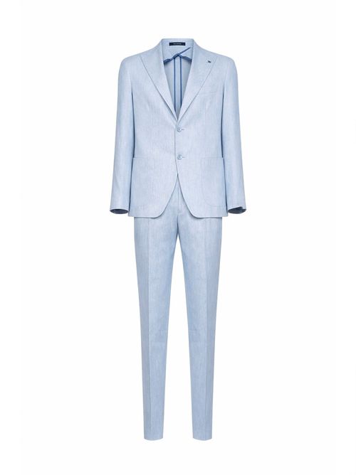 Linen-Blend Suit — Blue