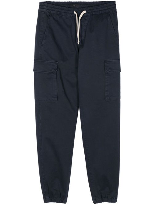 Cotton tapered cargo trousers - Blue