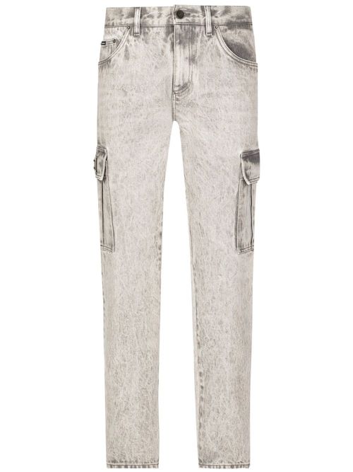 Logo-plaque cargo jeans - Grey