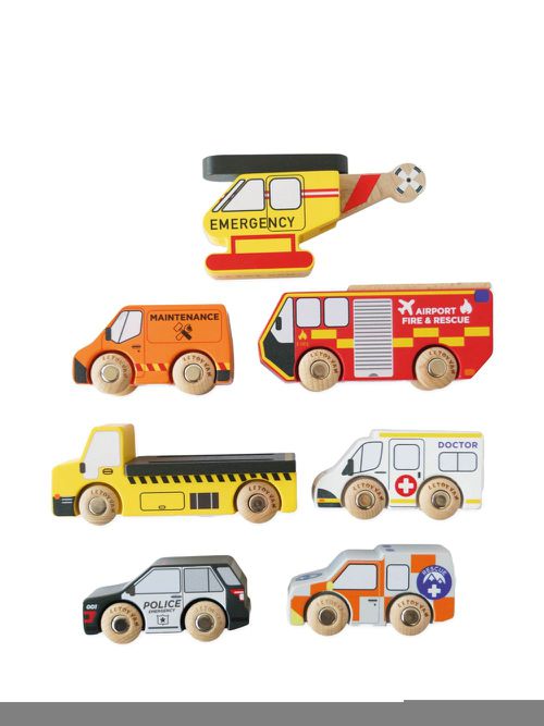 Emergency Helicopter & Rescue Cars toys - Red