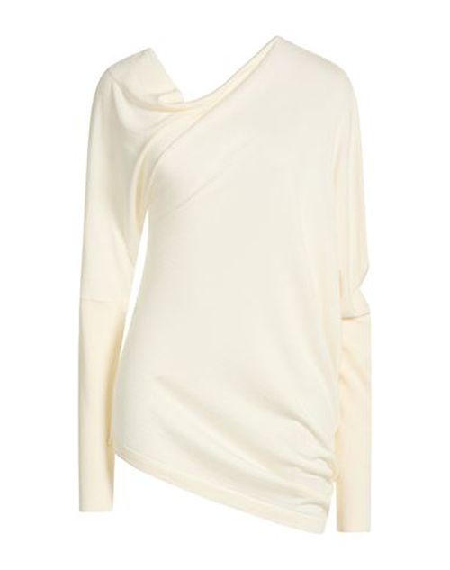 Woman Sweater Cream Size 8 Virgin Wool, Silk