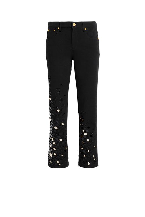 Mirror Snake Embroidery Jeans