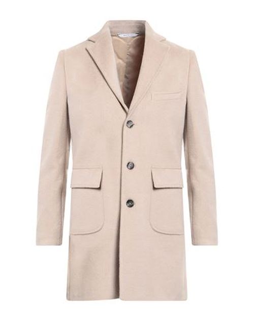 Man Coat Beige Size 44 Polyester, Viscose, Wool