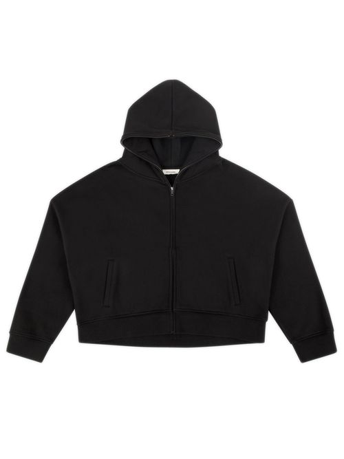 Zip-Up Hooded Sweatshirt with Front Pockets
