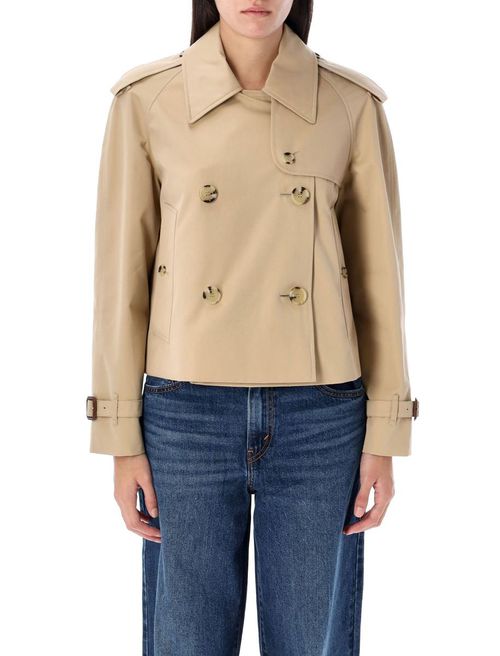 Cropped Gabardine Trench Jacket