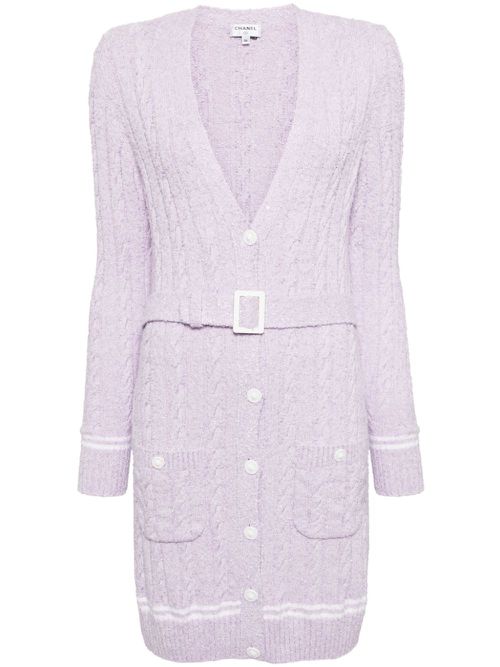 2000 V-neck long cardigan - Purple