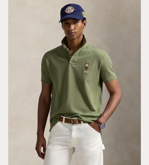 Polo Ralph Lauren for man. 710969633001 Green mesh polo shirt (XL), Casual, Cotton, Short sleeve