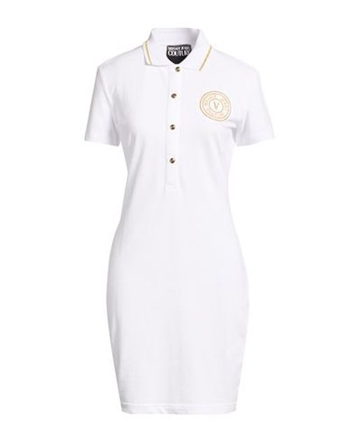 Woman Mini dress White Size L Cotton, Polyester, Elastane