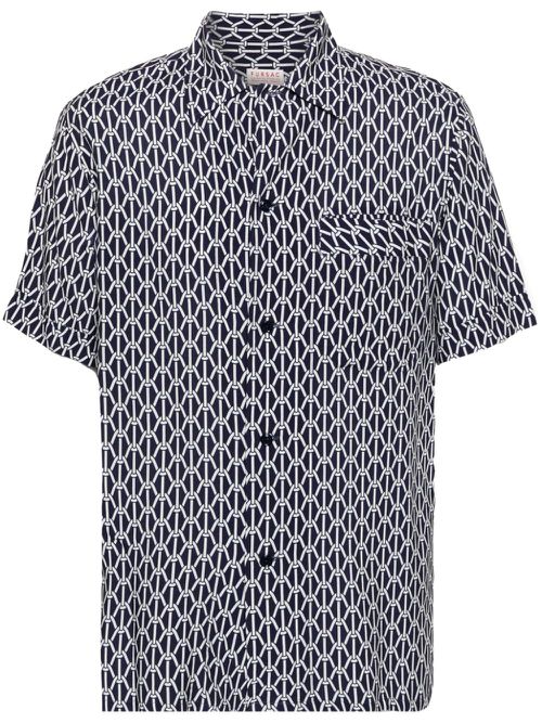 Ropes-print shirt - Blue