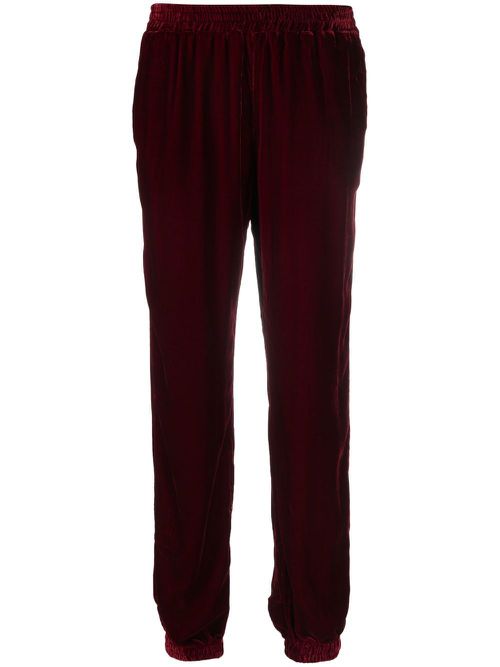 Tapered velvet track pants