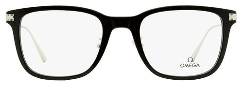 OM5005H Square Metal-Accented Acetate Eyeglasses — Black