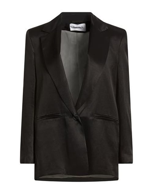 Woman Blazer Black Size 8 Viscose, Linen