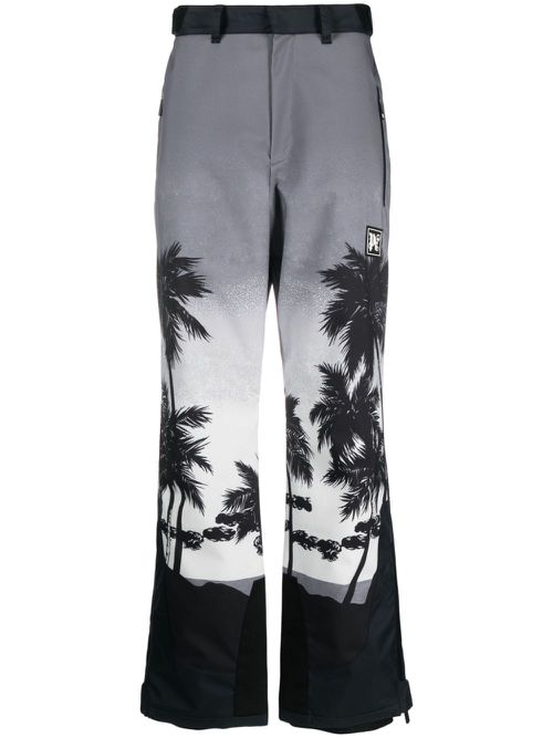 Palm-print padded ski trousers - Grey