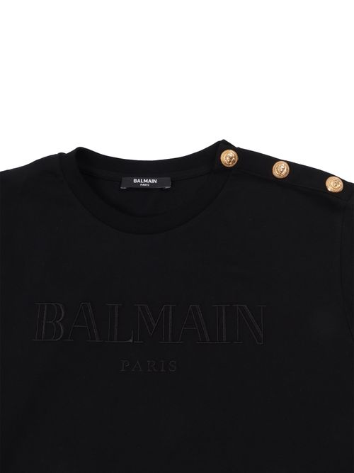 T-SHIRT-TOP Black Cotton Polyamide Short Sleeves T-shirt