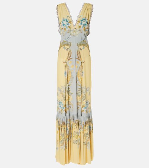 Floral crêpe de chine maxi dress