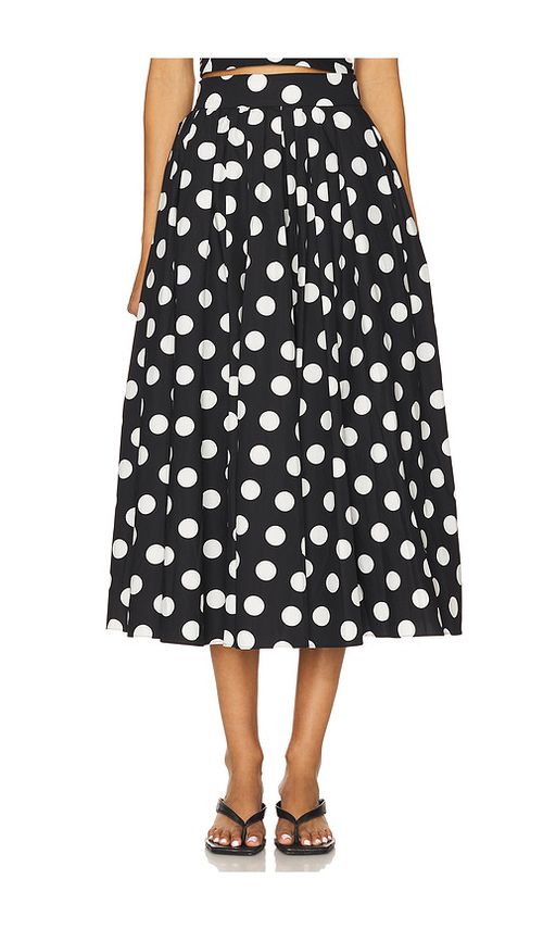 SANS FAFF Eden Poplin Skirt in Polka Dot - Black. L also in