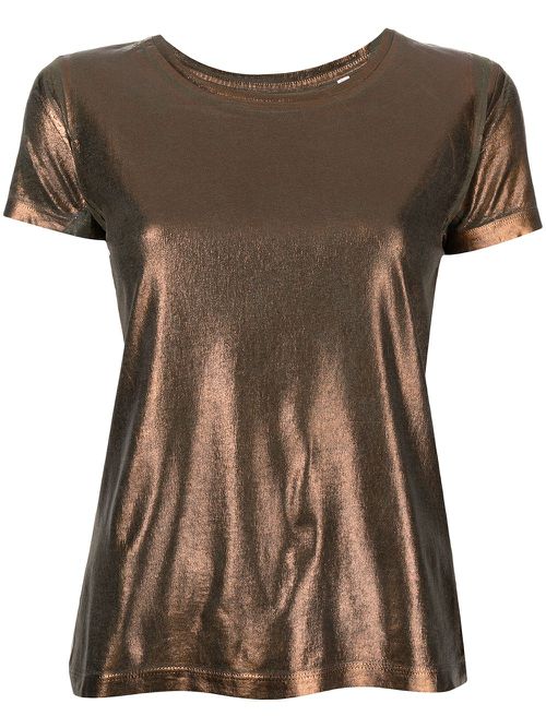 Metallic cotton T-shirt - Brown
