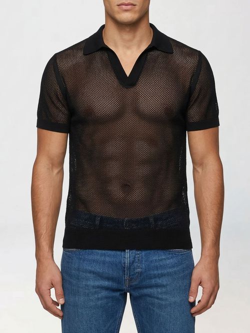Polo Shirt Men color Black