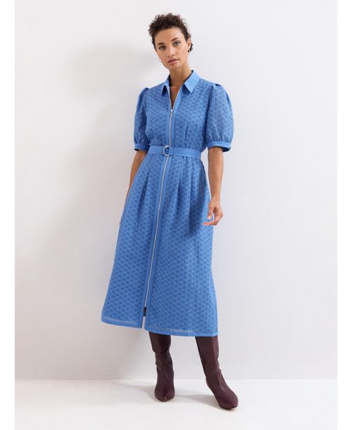 Women's Casey Belted Midi Dress - Blue