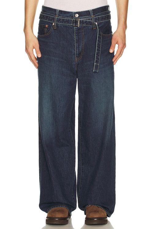 Sacai Denim Pants in Blue - Blue. 2 also