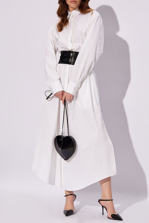 Dress With A Belt, Women's, White