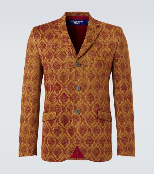 Floral single-breasted jacquard blazer