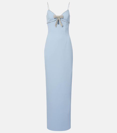 Bow-detail embellished crêpe gown