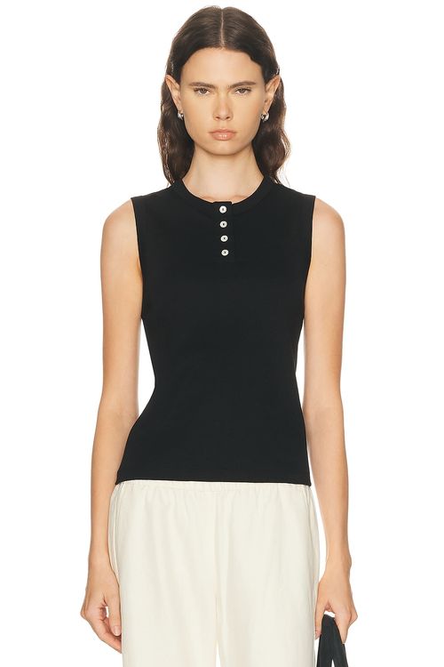 FLORE FLORE Jess Tank Top in Black - Black. L also in M