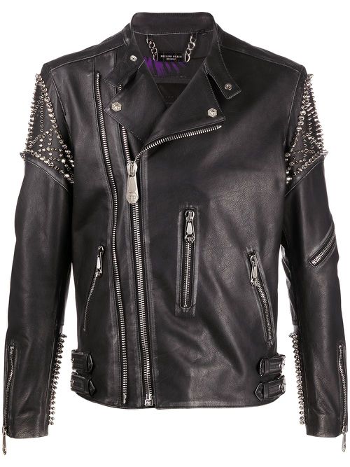 Biker Plein jacket - Black