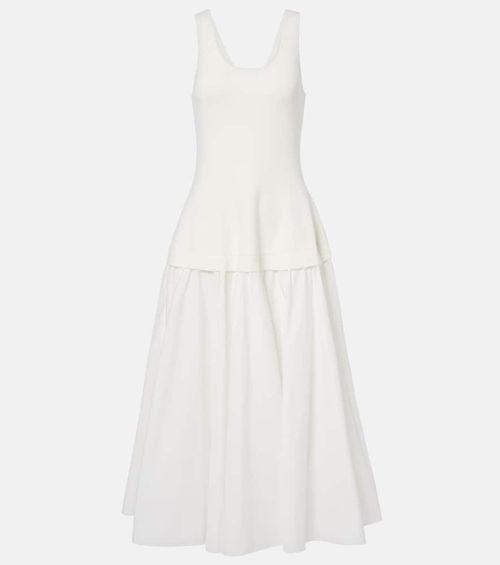 Jazz cotton-blend poplin midi dress