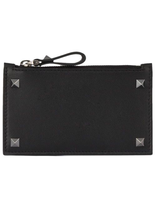 Rockstud zip cardholder - Black