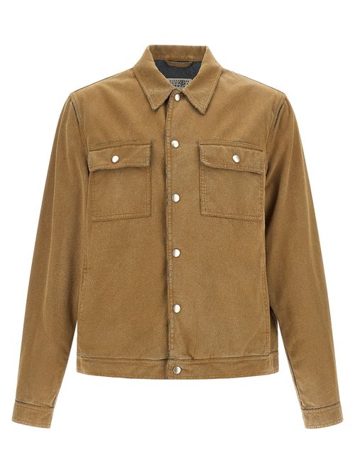 Trucker Puffer Jackets Beige