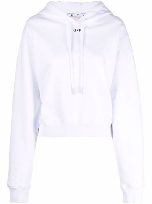 Off-stamp cropped hoodie
