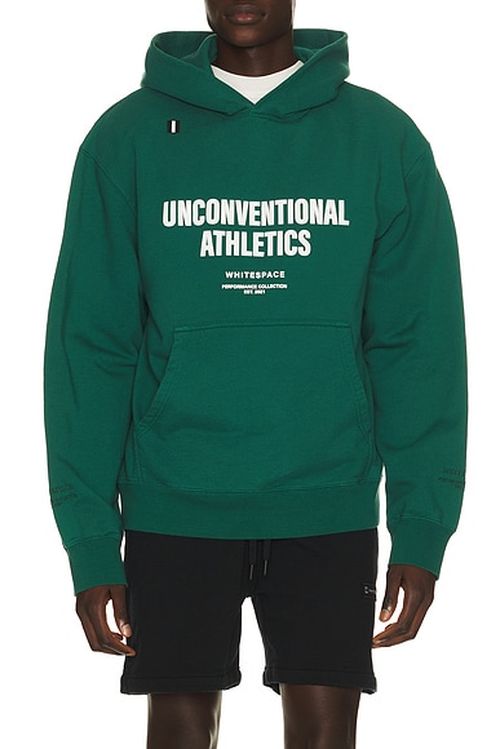 Whitespace Unconventional Athletics Hoodie in Rain Forest - Dark Green. XL/1X also in S, M, L, XXL/2X